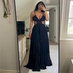 Jonathan Simkhai Liz Pleated Gown in Black, Size 6